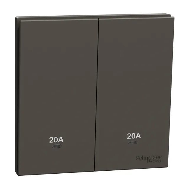 Schneider Avataron-C 20A 2G Double Pole Switch With Led-Dark Grey