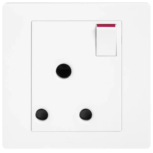 Hager Muse 15A Round Pin Switched Socket