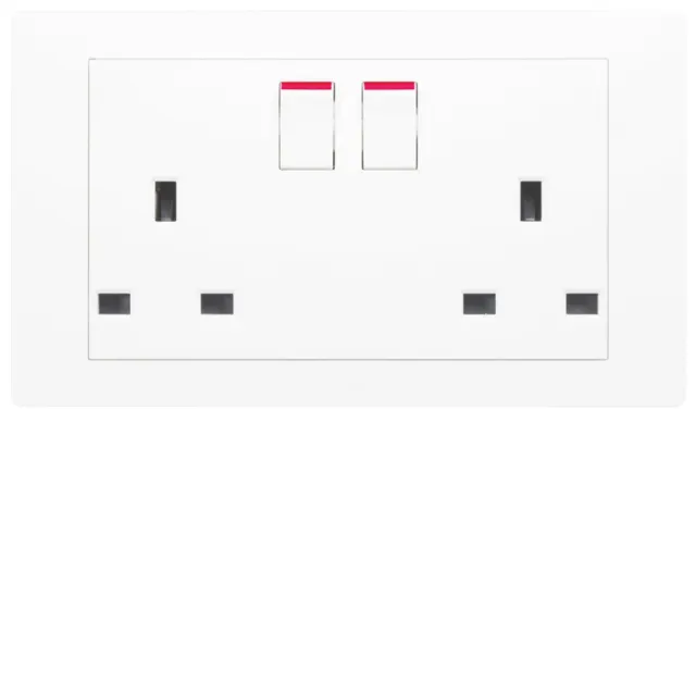Hager Muse 13A 2G Twin Switched Socket