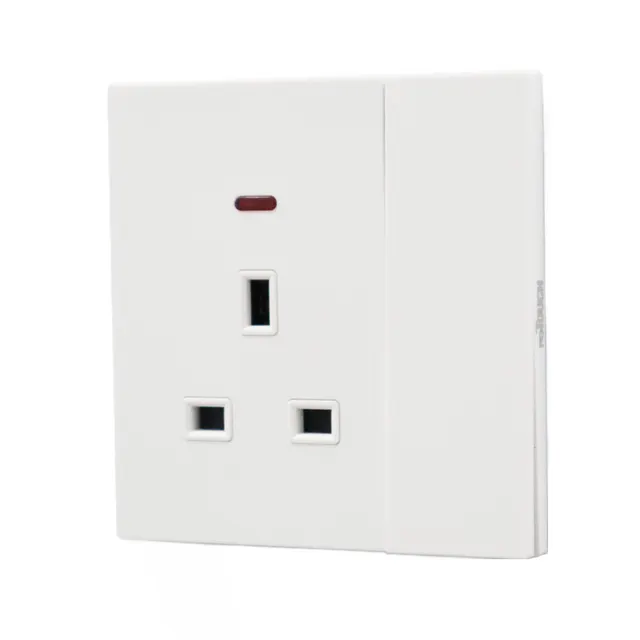 reTOUCH Thins+ 13A Flat Pin Switch Socket, Big Rocker, with Neon
