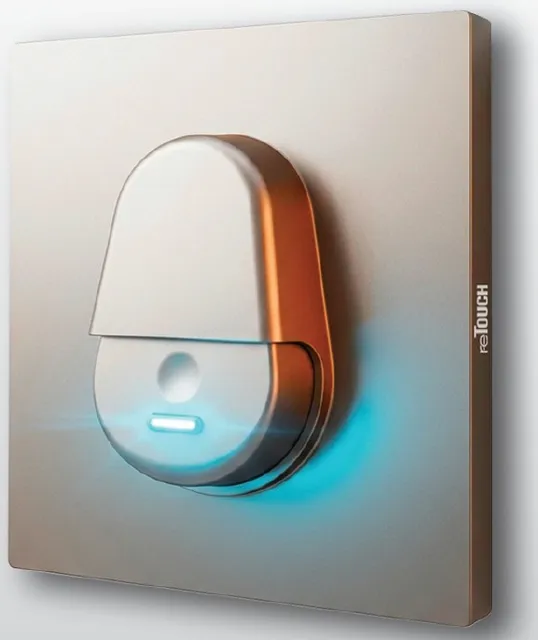 reTOUCH IP44 Weatherproof Door Bell Switch with Blue LED