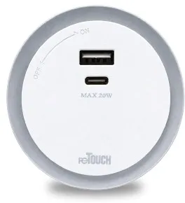 reTOUCH ARC Slim Track Socket USB A + C